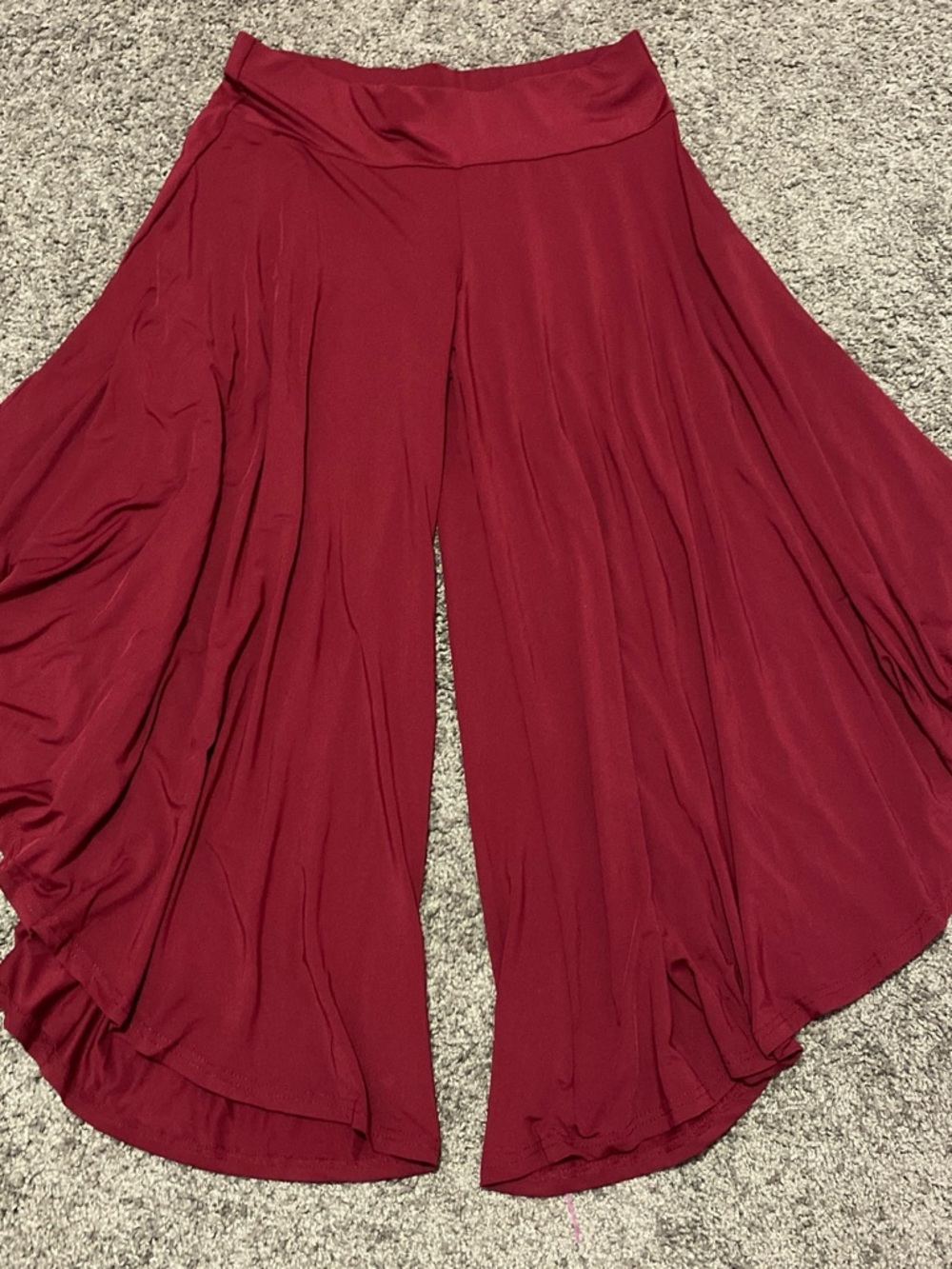 SHEIN Burgundy Wide-Leg Flow Pants